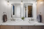 Double vanity in the master en suite bathroom makes getting ready a breeze